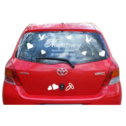 NOWOŻEŃCY + IMIONA + DATA ŚLUBU zestaw naklejek