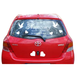 NOWOŻEŃCY + IMIONA + DATA ŚLUBU zestaw naklejek