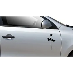 naklejka RÓŻA DEPECHE MODE wys. 20 cm  - zestaw 2 szt