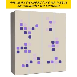 naklejki KWADRACIKI PEŁNE 8cm, zestaw 45 szt, 1-3 kolory