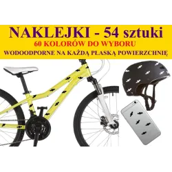NAKLEJKI NA ROWER, KASK - NIETOPERZE 54 szt 50 kolorów