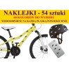NAKLEJKI NA ROWER, KASK - NIETOPERZE 54 szt 50 kolorów