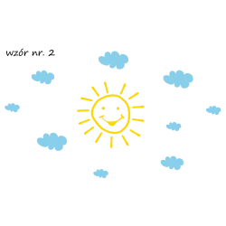 naklejki SŁOŃCE 45cm + 9 szt. CHMUREK 10-20cm