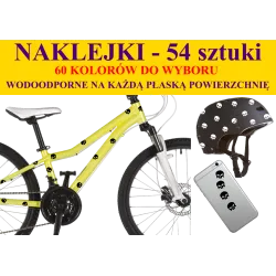 NAKLEJKI NA ROWER, KASK - CZASZKI 54 szt 50 kolorów