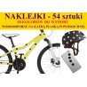 NAKLEJKI NA ROWER, KASK - CZASZKI 54 szt 50 kolorów