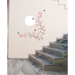 zestaw naklejek GAŁĄŹ + KOLIBRY + KWIATY + SŁOŃCE