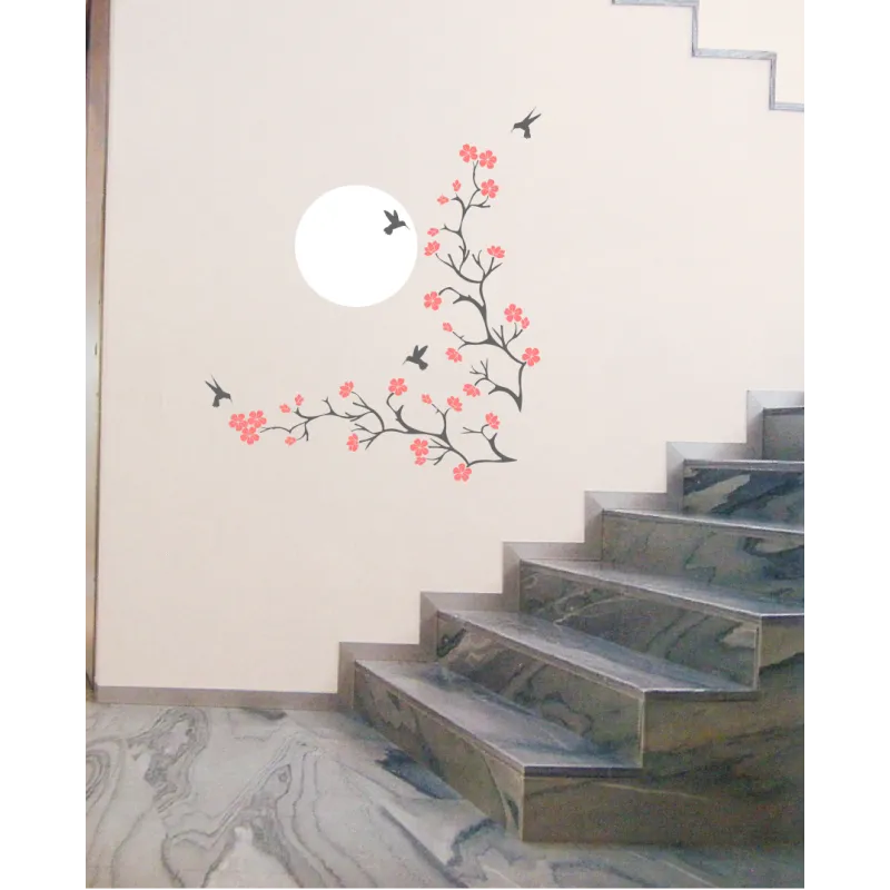 zestaw naklejek GAŁĄŹ + KOLIBRY + KWIATY + SŁOŃCE