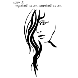 naklejka TWARZ KOBIETY 92x45 cm, 60 kolorów, wzór nr 1