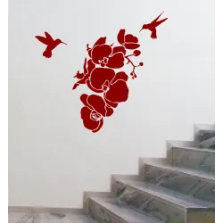 naklejka KWIATY STORCZYK + KOLIBER x2, arkusz 95x45cm