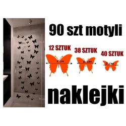 naklejki MOTYLE 90 szt, 60 kolorów
