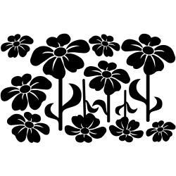 naklejki KWIATY RUMIANKI zestaw 10 szt, 60 kolorów