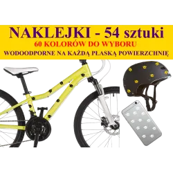 NAKLEJKI NA ROWER, KASK - CZASZKI - 54 szt 60 kolorów