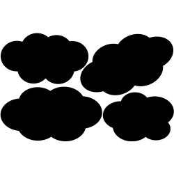 naklejki CHMURY zestaw 4 szt, od 10 do 20 cm