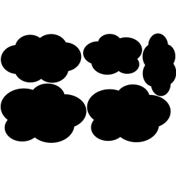 naklejki CHMURY zestaw 5 szt, arkusz 45x28cm