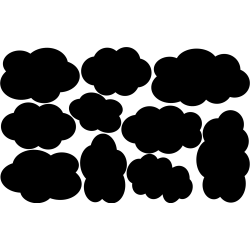 naklejki CHMURY zestaw 10 szt, od 10 do 17 cm