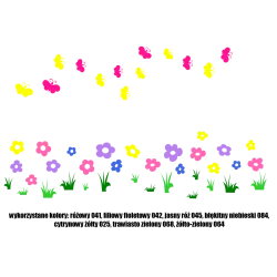 zestaw naklejek KWIATY i MOTYLE 8 arkuszy 45x28cm