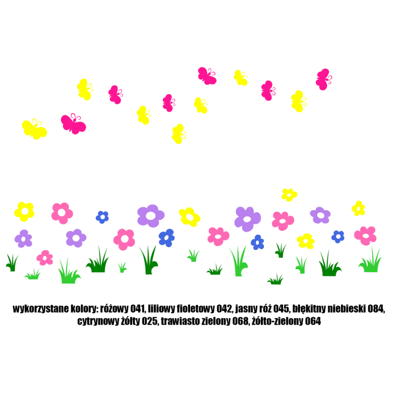 zestaw naklejek KWIATY i MOTYLE 8 arkuszy 45x28cm