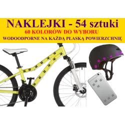 NAKLEJKI NA ROWER, KASK - CZASZKI 54 szt 60 kolorów