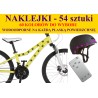NAKLEJKI NA ROWER, KASK - CZASZKI 54 szt 60 kolorów