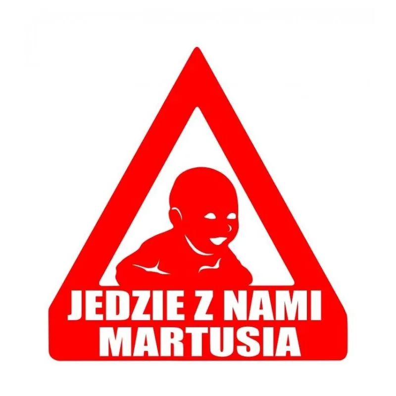 naklejka na samochód Z IMIENIEM DZIECKA - 60 kolorów