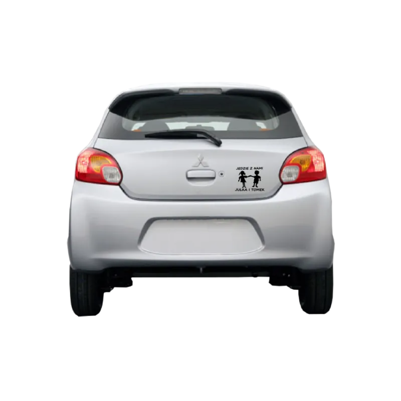 naklejka na samochód Z IMIENIEM DZIECI - 60 kolorów