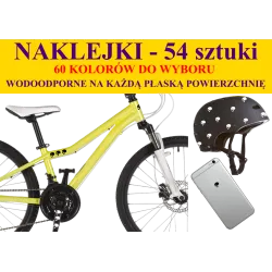 NAKLEJKI NA ROWER, KASK - CZASZKI 54 szt 60 kolorów