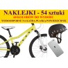 NAKLEJKI NA ROWER, KASK - DUCH - 54 szt 60 kolorów