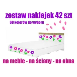 naklejki 42szt MOTYLE+ KWIATY na ŚCIANĘ MEBLE OKNO