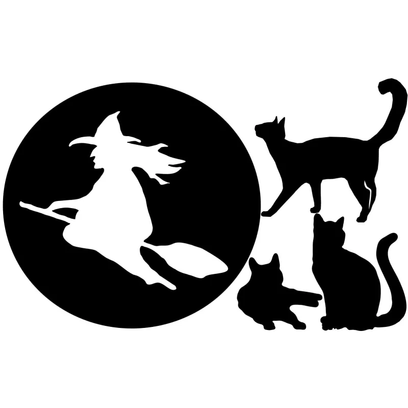 naklejki WIEDŹMA KOTY zestaw Halloween - arkusz 28x45cm