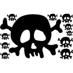 naklejki CZASZKI 11 szt rozmiar 4-38cm Halloween