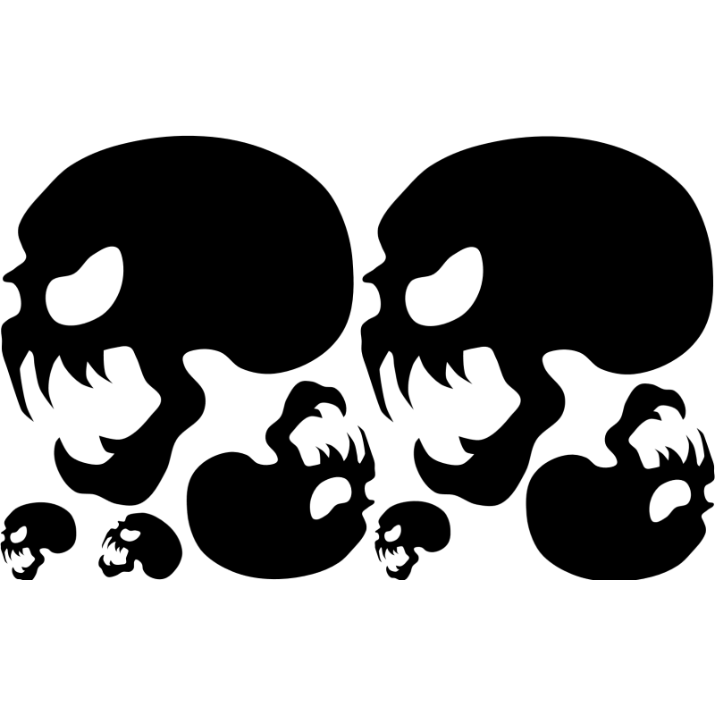 naklejki CZASZKI 7 szt rozmiar 5-23cm Halloween