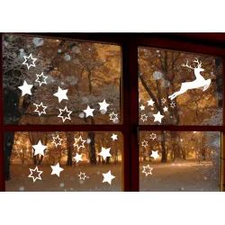 naklejki RENIFER GWIAZDKI zestaw 29 szt wzór 2