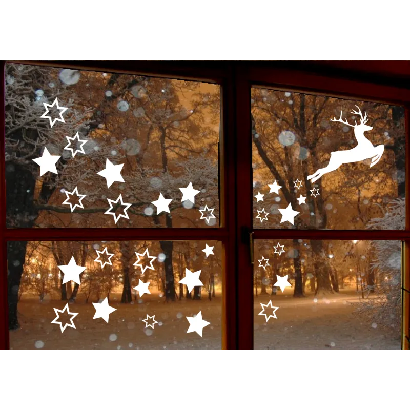 naklejki RENIFER GWIAZDKI zestaw 29 szt wzór 2