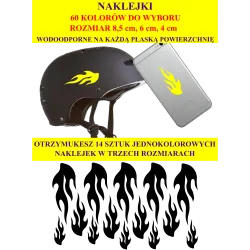 NAKLEJKI - PŁOMIEŃ - 4cm, 6cm i 8,5cm - zestaw 14 szt