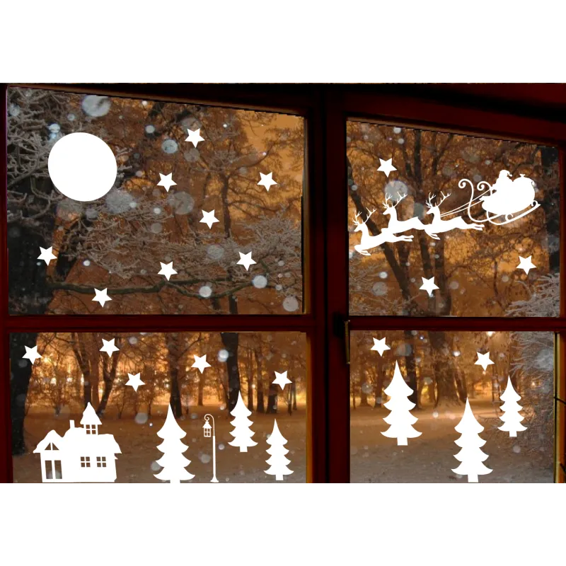 naklejki świąteczne Z MIKOŁAJEM Boże Narodzenie - 28 szt wzór 7