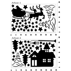 naklejki MIKOŁAJ DOMEK LATARNIA ... - 2 arkusze