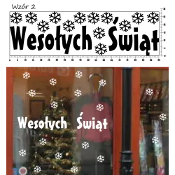 naklejki WESOŁYCH ŚWIĄT 95x28cm - wzór 2