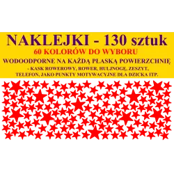 NAKLEJKI - GWIAZDKI - 1,5cm i 2,5cm - zestaw 130 szt