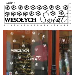 naklejki WESOŁYCH ŚWIĄT 95x28cm - wzór 4