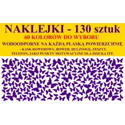 NAKLEJKI - MOTYLKI - 1,5cm i 2,5cm - 130 szt