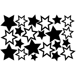 naklejki GWIAZDKI 4cm do 10cm - zestaw 22 szt