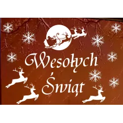 naklejki na okno WESOŁYCH ŚWIĄT MIKOŁAJ 