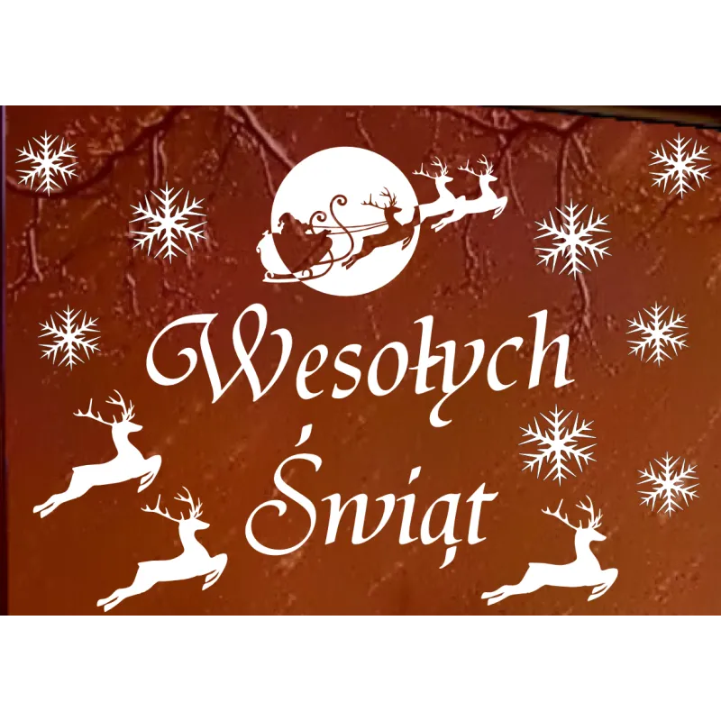 naklejki na okno WESOŁYCH ŚWIĄT MIKOŁAJ 