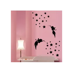 NAKLEJKI 2 szt. wróżek + 31 szt. gwiazdek NA ŚCIANĘ MEBLE OKNO