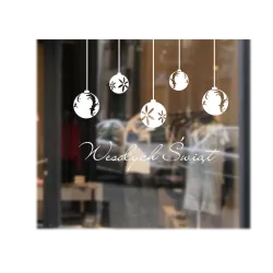 naklejki WESOŁYCH ŚWIĄT i BOMBKI 95x28cm