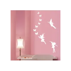 NAKLEJKI zestaw 3 szt. wróżek + 7 motylków