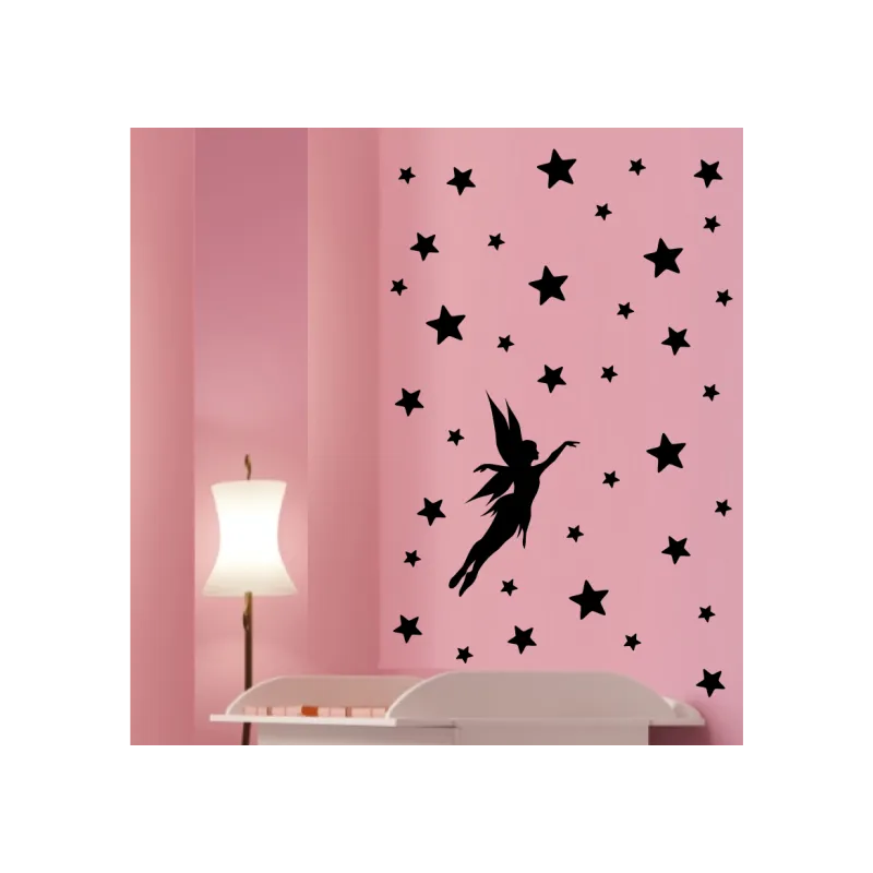 NAKLEJKI zestaw WRÓŻKA  + 37 szt. GWIAZDEK