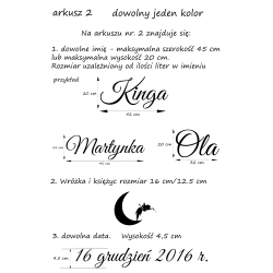 naklejki z IMIENIEM i DATĄ + WRÓŻKA na KSIĘZYCU