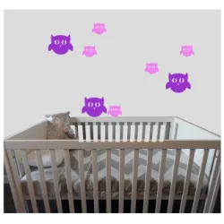 naklejki SOWY PTASZKI - 4 WZORY 45x45cm