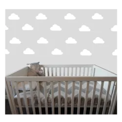 naklejki CHMURKI CHMURY 12cm - zestaw 25szt - na ścianę meble okno